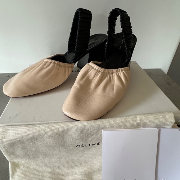 Celine Ballerina Nappa Soft Lamb Leather Slingback - Picture 6 of 8